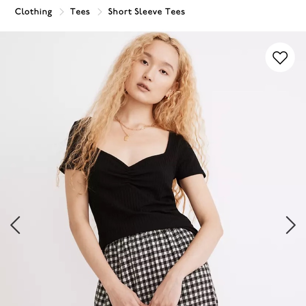 Madewell black ribbed sweetheart tee